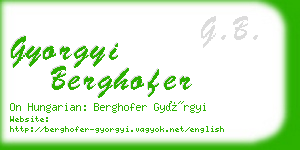 gyorgyi berghofer business card